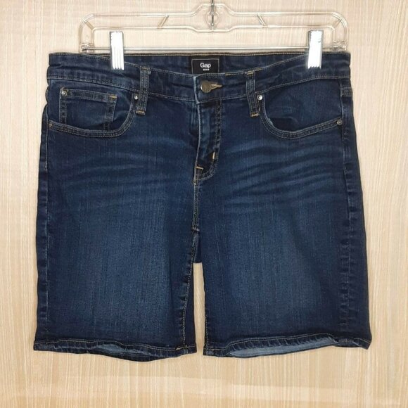 Gap Factory Women's Dark Wash Bermuda Denim Shorts - Picture 3 of 6